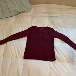 American eagle soft and sexy burgundy long sleeve shirt